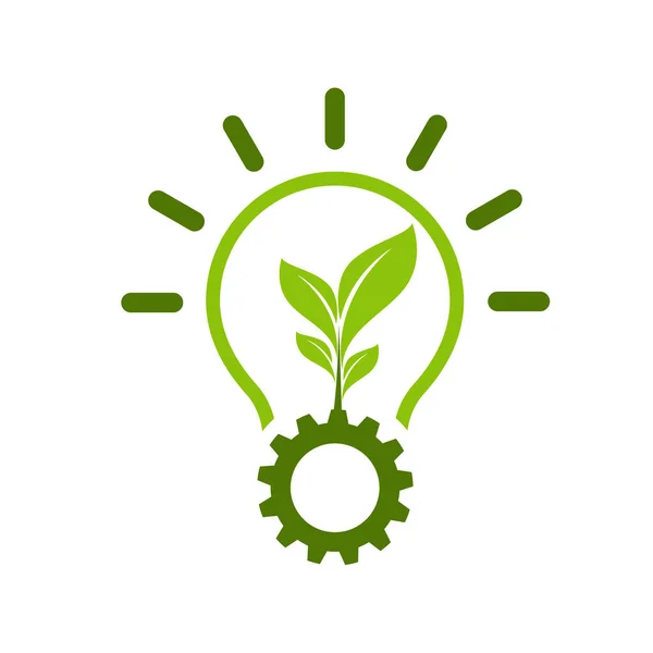 Light bulb green Ecology icon design templat Vector Illustration