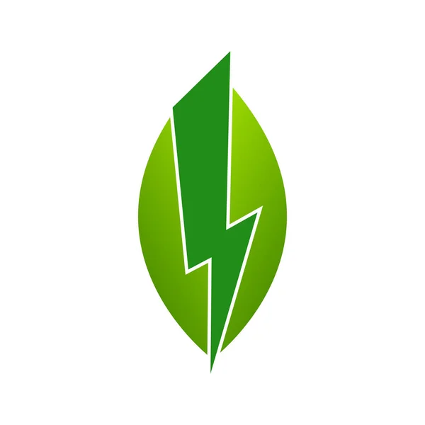グリーン電力設計要素雷ベクトルアイコン — ストックベクタ