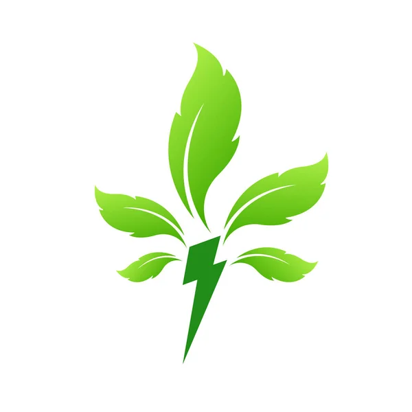 Green Power Energy Design Element Donner Vektor Symbol — Stockvektor