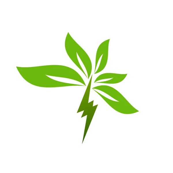 Green Power Energy Design Element Donner Vektor Symbol — Stockvektor