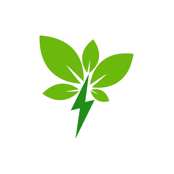 Green Power Energy Design Elemento Trueno Icono Del Vector — Vector de stock