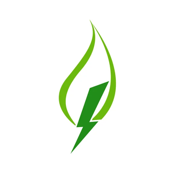 Green Power Energy Design Elemento Trueno Icono Del Vector — Vector de stock