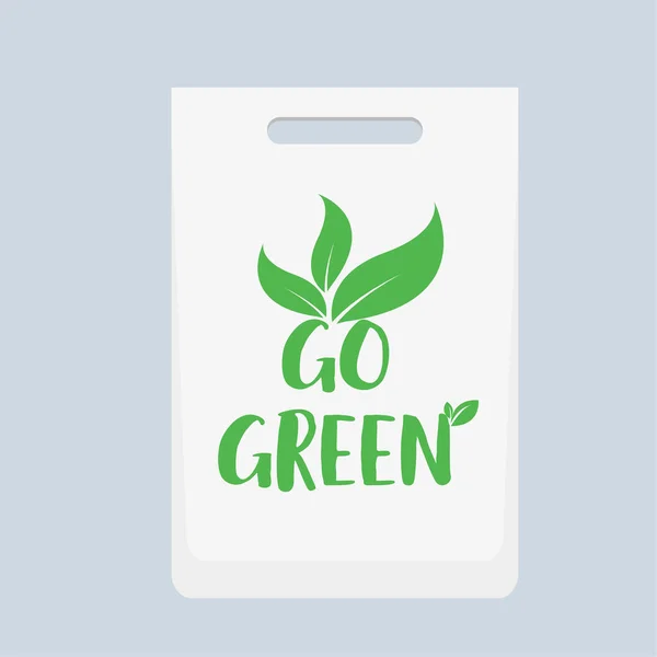 Saco Lona Eco Dizer Não Sacos Plástico Recusar Slogan Proibição — Vetor de Stock