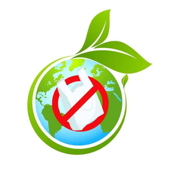 Plastic Bags Earth Globe Sign Concept Illustration — Stock Vector