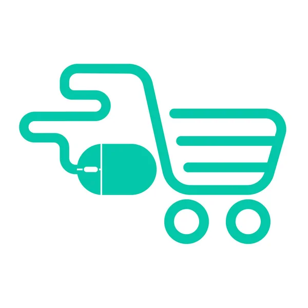 Ikona Projektowania Zakupów Online Wektor Ilustracji — Wektor stockowy