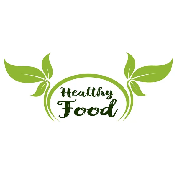 Letras Alimentos Saudáveis Quadro Redondo — Vetor de Stock
