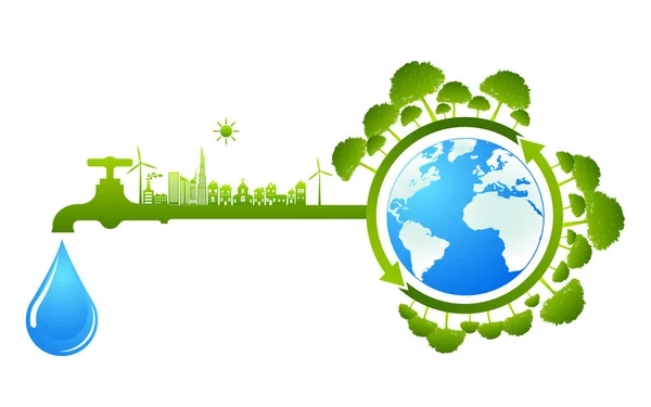 Dünya Su Günü Doğa Tasarruf Doğa Vektörü