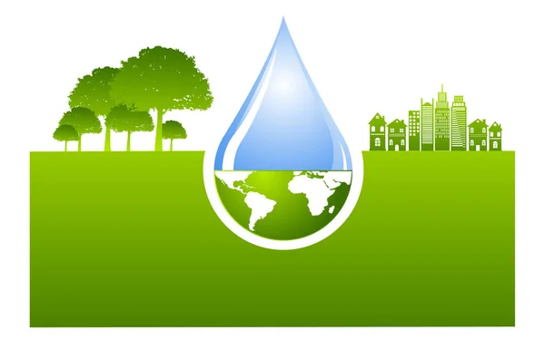 Dia Mundial Água Salve Natureza Conceito Stock Vector — Vetor de Stock