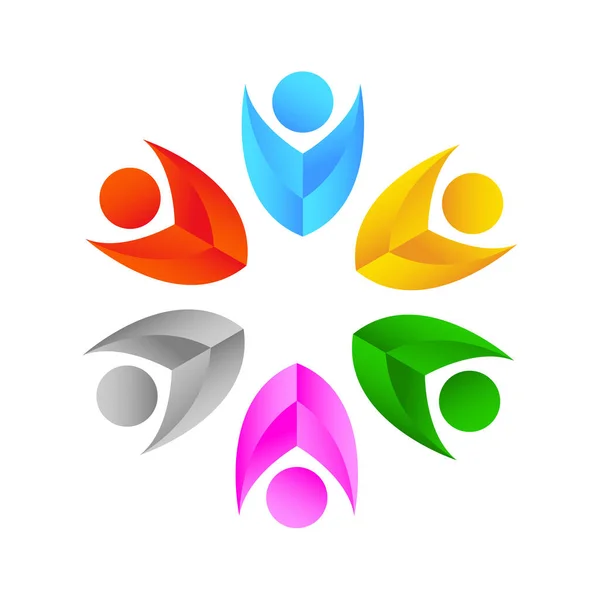 Modelo Vetor Inspiração Design Comunitário Relacionamento Social Ícone Conceito Logotipo — Vetor de Stock