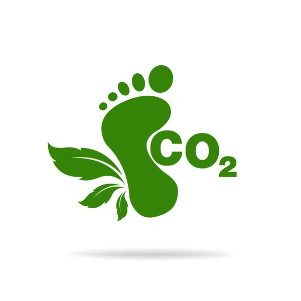 Co2 Footprint Concept Sign Icon Vector Illustration — Stock Vector