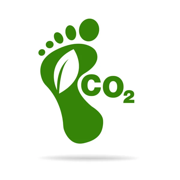 Co2 Fußabdruck Konzept Zeichen Symbol Vektor Illustration — Stockvektor