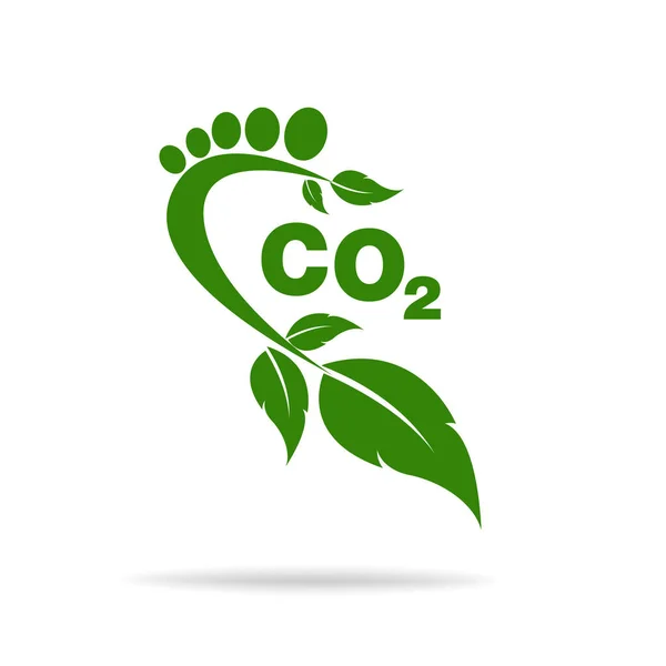 Co2 Footprint Concept Sign Icon Vector Illustration — Stock Vector