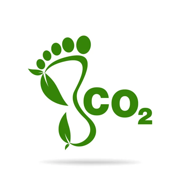 Co2 Footprint Concept Sign Icon Vector Illustration — Stock Vector