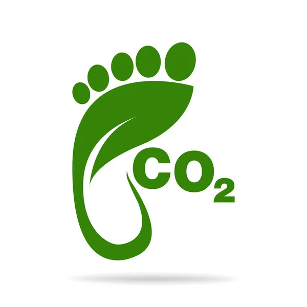 Co2 Fußabdruck Konzept Zeichen Symbol Vektor Illustration — Stockvektor