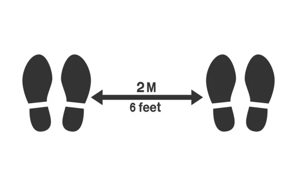 Социальное Дистанцирование Держите Дистанцию Икона Вектор — стоковый вектор