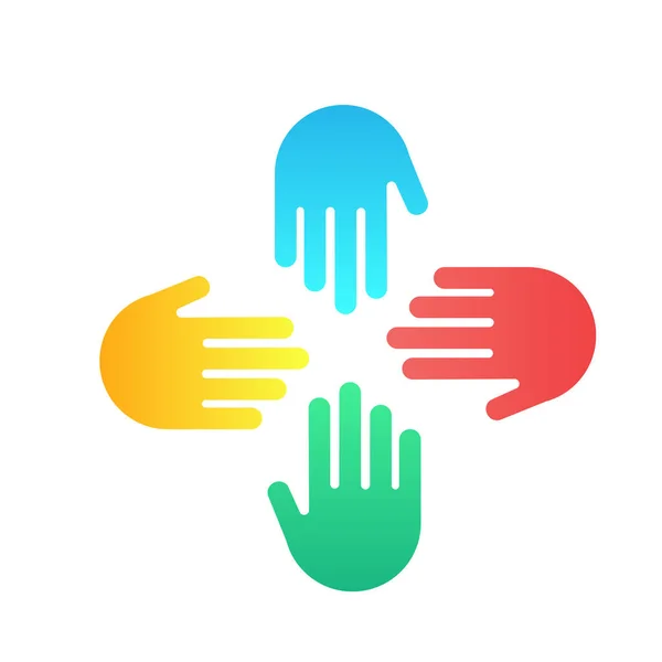 Conexão Criativa Colorida Mão Com Trabalho Equipe —  Vetores de Stock