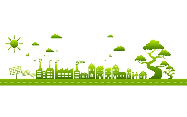 Concetto Ecologia Ambiente Banner Design Elements Sustainable Energy Development Illustrazione — Vettoriale Stock