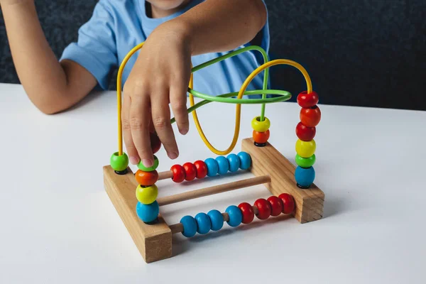 Criança Joga Montessori Jogo Kid Coleta Classificador Brinquedos Madeira Formas — Fotografia de Stock