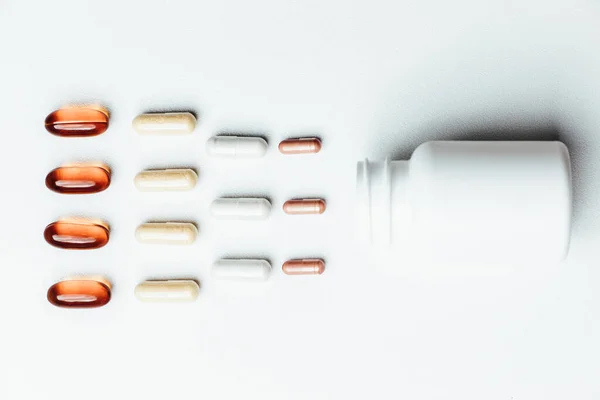 Medicamentos Pílulas Vitaminas Pílulas Saúde Macro Epidemia Opioides Analgésicos Conceito — Fotografia de Stock