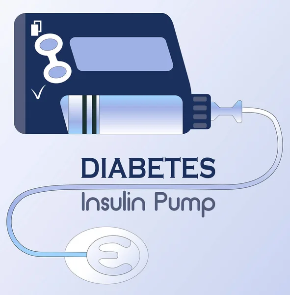 Banner Livet Med Diabetes Anordningar För Introduktion Insulin Insulinpump — Stock vektor