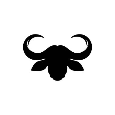 Vektör Afrikalı bufalo kafası, retro hipster logoları, amblemler, rozetler, etiketler, şablon ve klasik tişört tasarım elementi. Beyaz arkaplanda izole