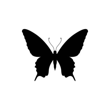 Kelebek silueti simgesi. Böcek logosu Vektör Resimleri.