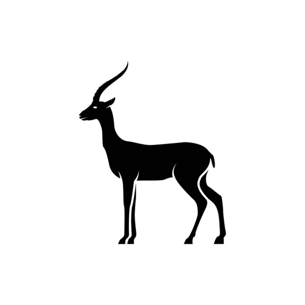Vektor Antilop Sziluett Nézet Oldalán Retro Logók Emblémák Jelvények Címkék — Stock Vector