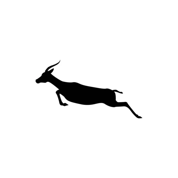 Vector Sprung Antilope Silhouette Ansicht Seite Für Retro Logos Embleme — Stockvektor