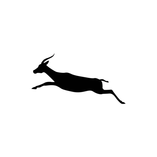 Vector Sprung Antilope Silhouette Ansicht Seite Für Retro Logos Embleme — Stockvektor