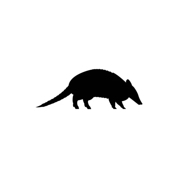 Vector Armadillo Silhouette Logo Animale — Vettoriale Stock