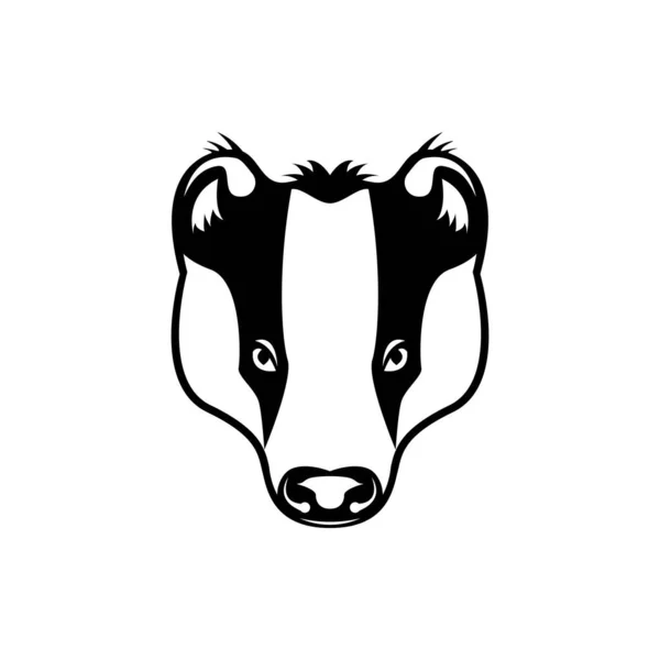 Vector Badger Head Face Retro Hipster Logos Emblems Badges Labels — Stock Vector