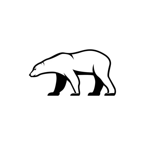 Rocznik Niedźwiedź Ikona Godło Etykieta Sylwetka Niedźwiedzia — Wektor stockowy