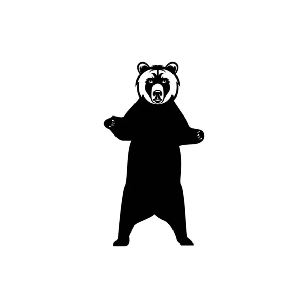 Ícone Urso Vintage Emblema Rótulo Silhueta Urso —  Vetores de Stock