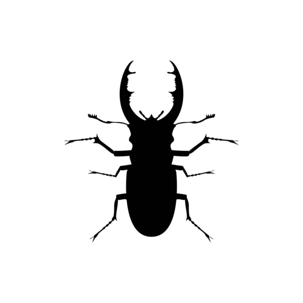 Silhueta Besouro Ilustração Vetorial Besouro Bug — Vetor de Stock