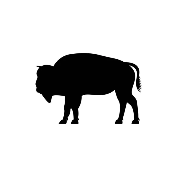 Vector Bison Silhueta Vista Lateral Para Logotipos Retro Emblemas Emblemas — Vetor de Stock