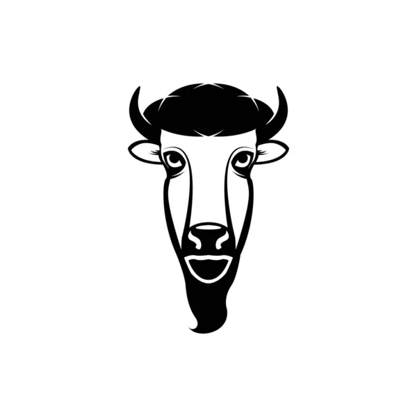 Vector Bison Head Face Retro Hipster Logos Emblems Badges Labels — Stock Vector