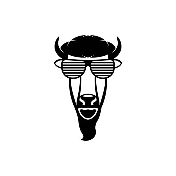 Tête Bison Vectorielle Visage Pour Logos Hipster Rétro Emblèmes Badges — Image vectorielle