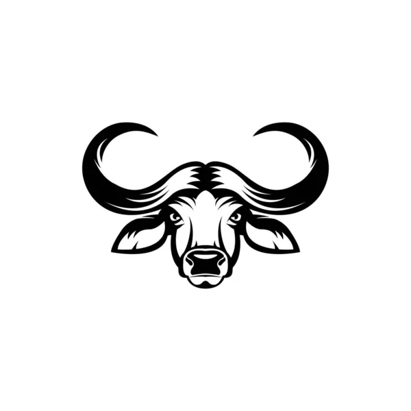 Vector African Buffalo Head Face Retro Hipster Logos Emblems Badges — Stock Vector