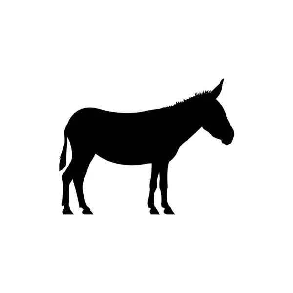 Vector Esel Silhouette Ansicht Seite Für Retro Logos Embleme Abzeichen — Stockvektor