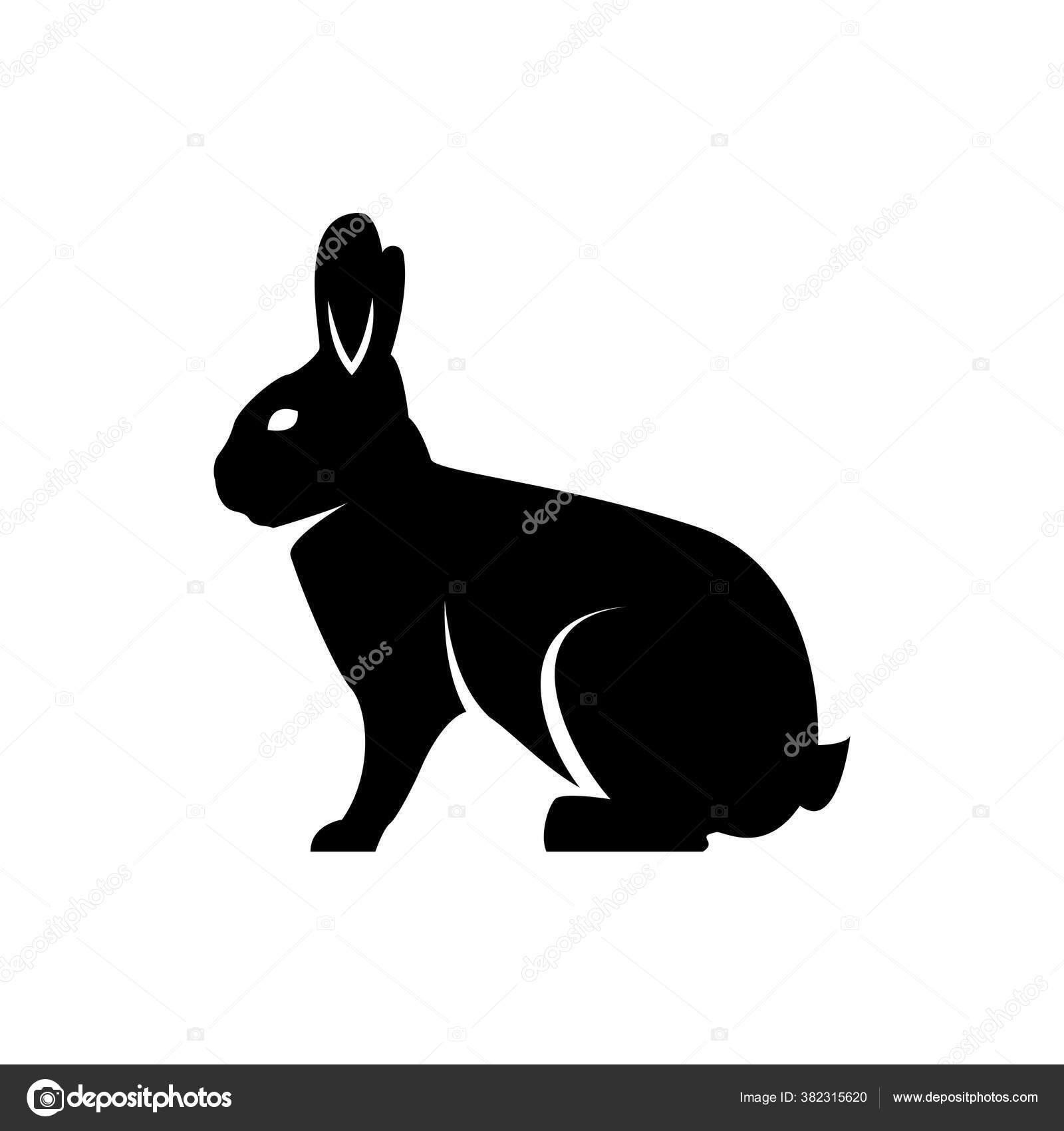 Sisi Tampilan Siluet Kelinci Vektor Untuk Logo Retro Lambang Lencana Stok Vektor C Lukiv007 382315620