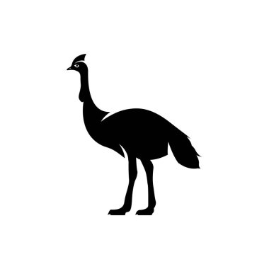 Cassowary siluet simgesi. vektör logosu