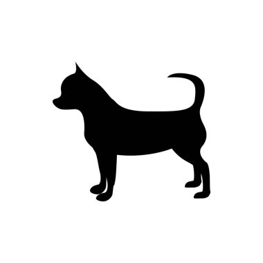 Retro logolar, amblemler, rozetler, eski model tasarım elementleri için vektör köpek silueti görünümü tarafı. Beyaz arkaplanda izole