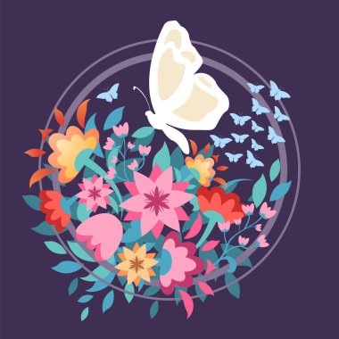 T-shirt için kelebek desenli güzel vektör çizimi 