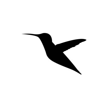 Stilize edilmiş sinekkuşu simgesi ya da logosu. İzole edilmiş Colibri sembolü vektör illüstrasyonu.