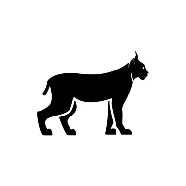 Retro logolar, amblemler, rozetler, etiketler için vektör vaşak görünümlü vintage tasarım ögesi. Beyaz arkaplanda izole