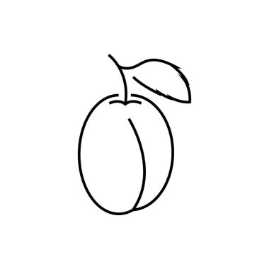 Erik meyvesi ve yaprak vektör simgesi