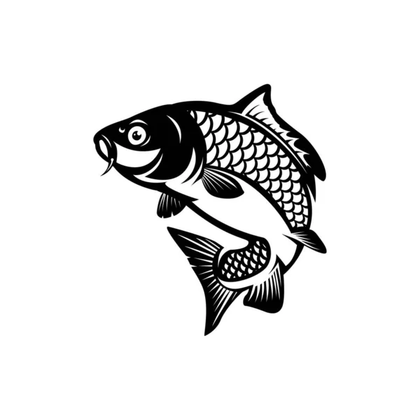 Carp Fishing Fish Logo — Stock Vector