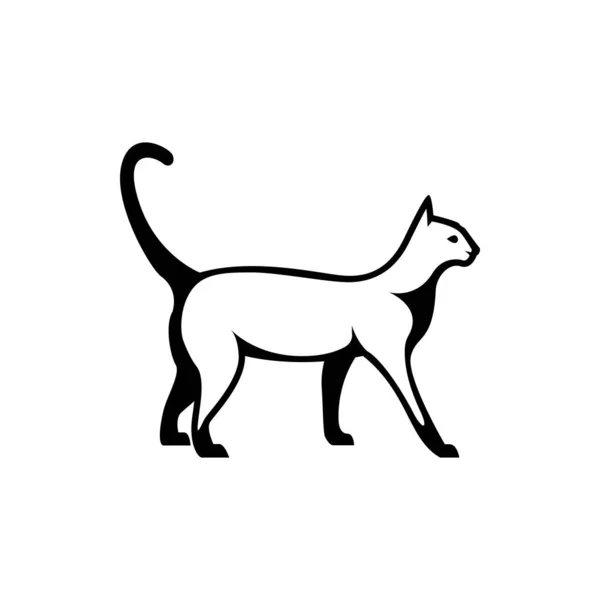 Vector Katzensilhouette Ansicht Seite Für Retro Logos Embleme Abzeichen Etiketten — Stockvektor