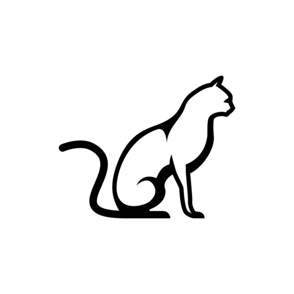 Vector Katzensilhouette Ansicht Seite Für Retro Logos Embleme Abzeichen Etiketten — Stockvektor