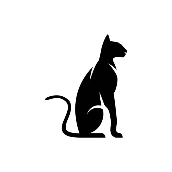 Vector Katzensilhouette Ansicht Seite Für Retro Logos Embleme Abzeichen Etiketten — Stockvektor